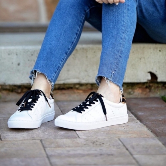 J. Crew Saturday Sneakers With Leopard Callf Hair Detail - Picture 1 of 8
